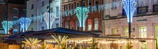 Hereford city christmas lights at night