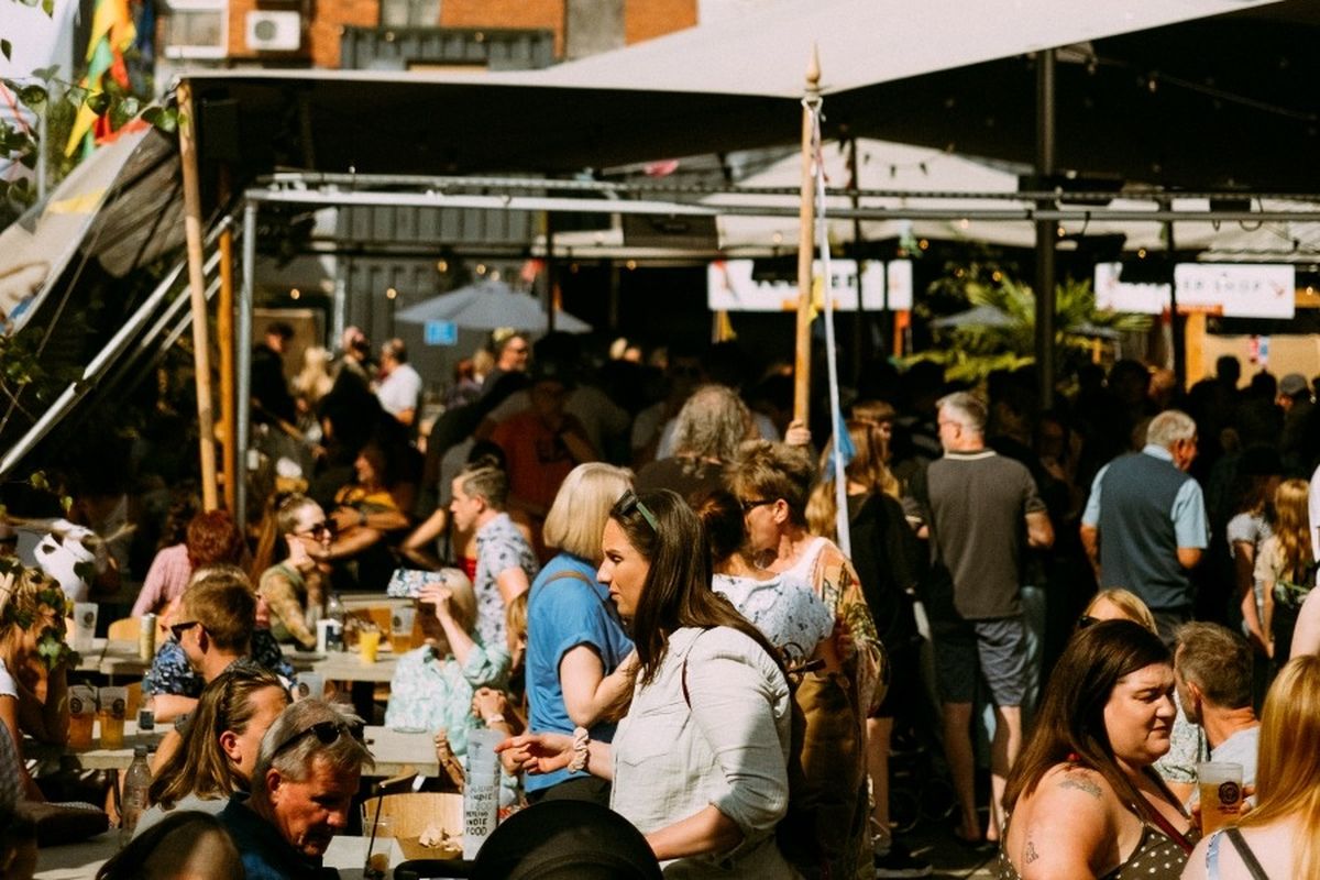 people attending food festival