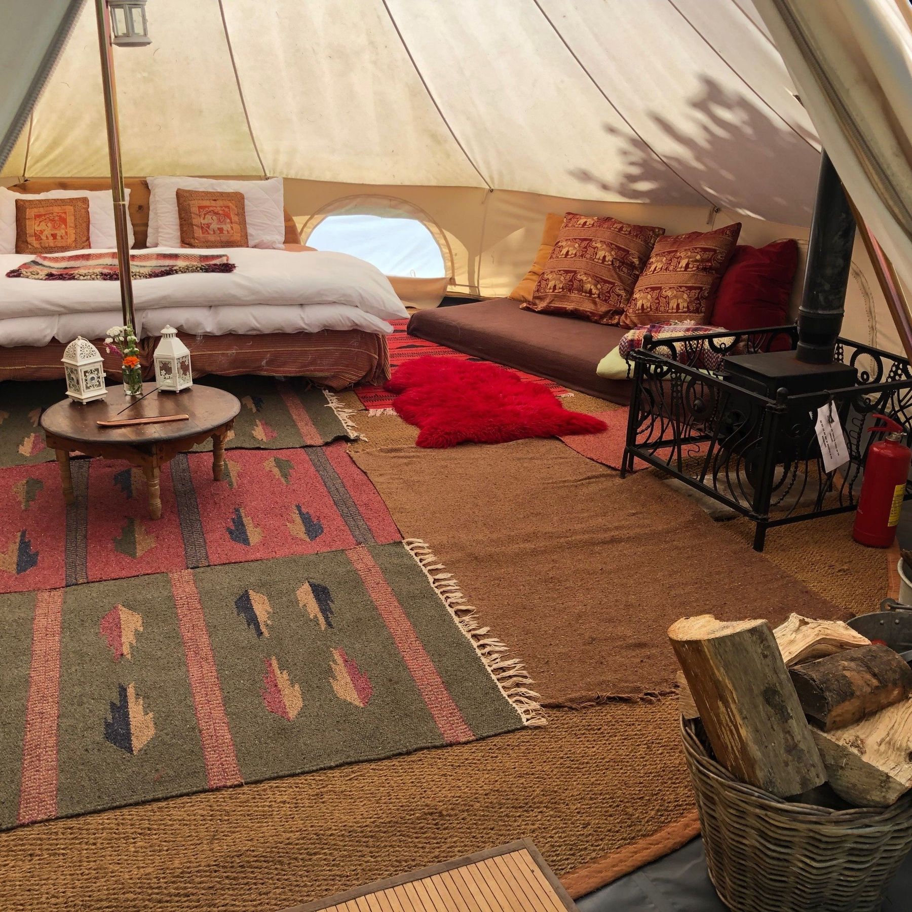 Inside Tawny Bell Tent (sleeps 5)
