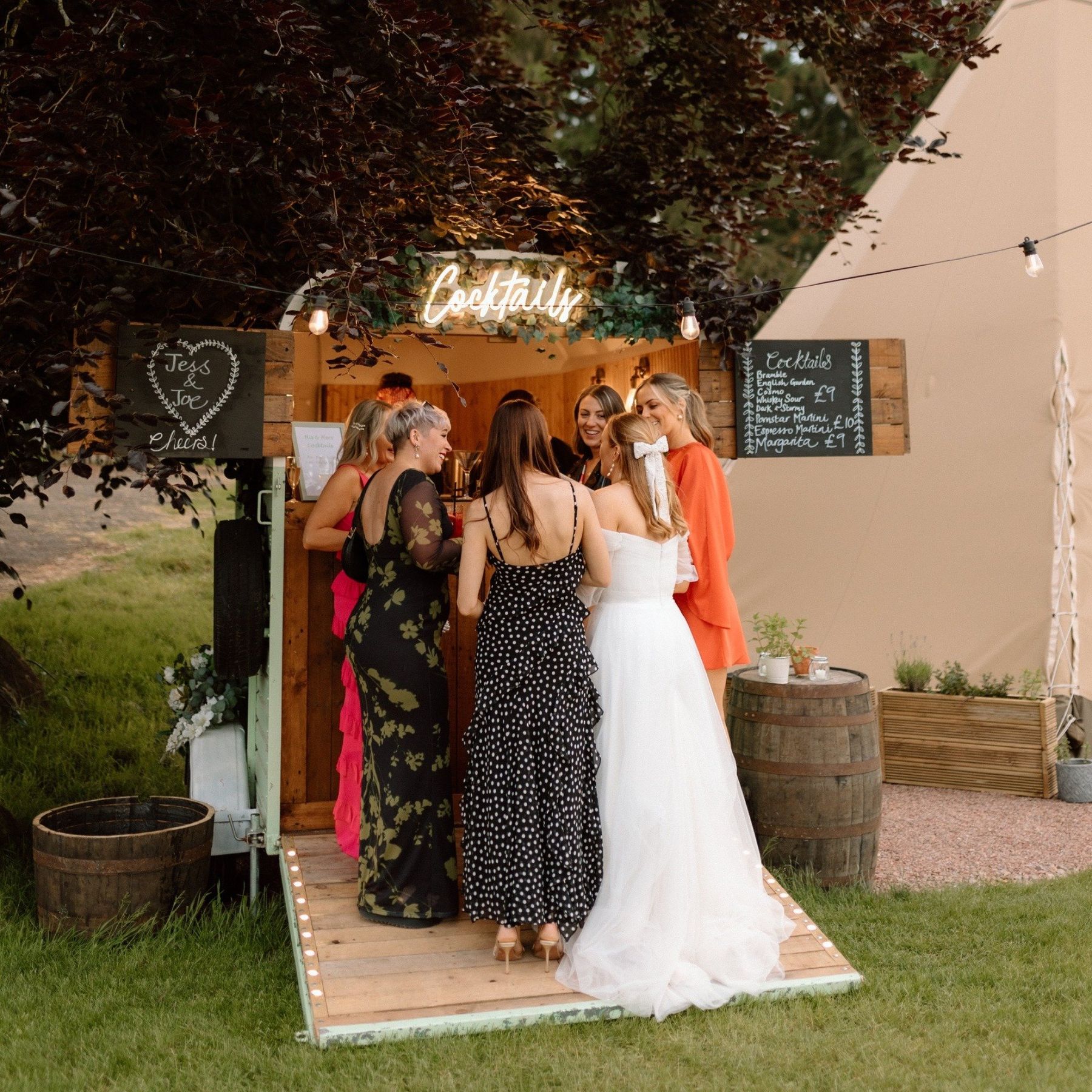 cocktail bar with bride