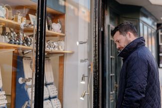 Looking in Bromyard shop window