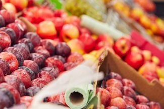 Fresh fruit counter at Oakchurch farm shop