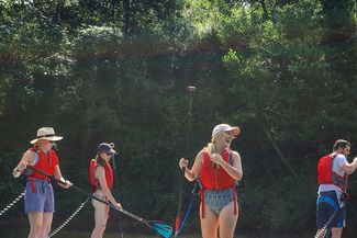 Stand up paddleboarding river wye