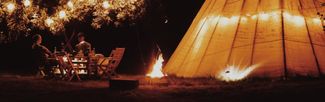 Glamping at night