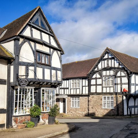 Tudor style black and white buildings in Weobley Herefordshire