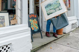Carrying art out of shop