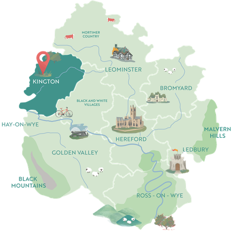 Illustrated map of Kington