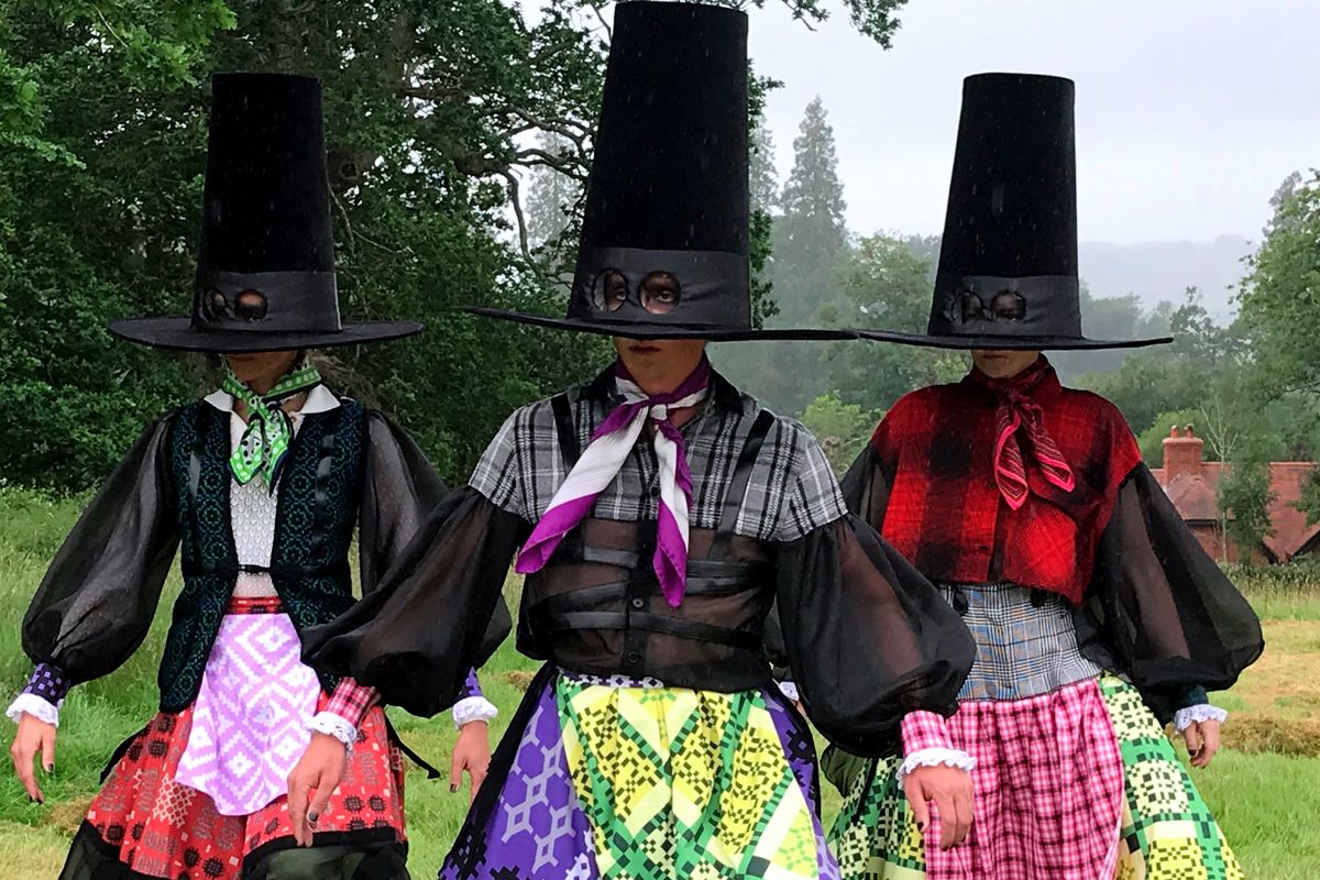 Three women in outfits